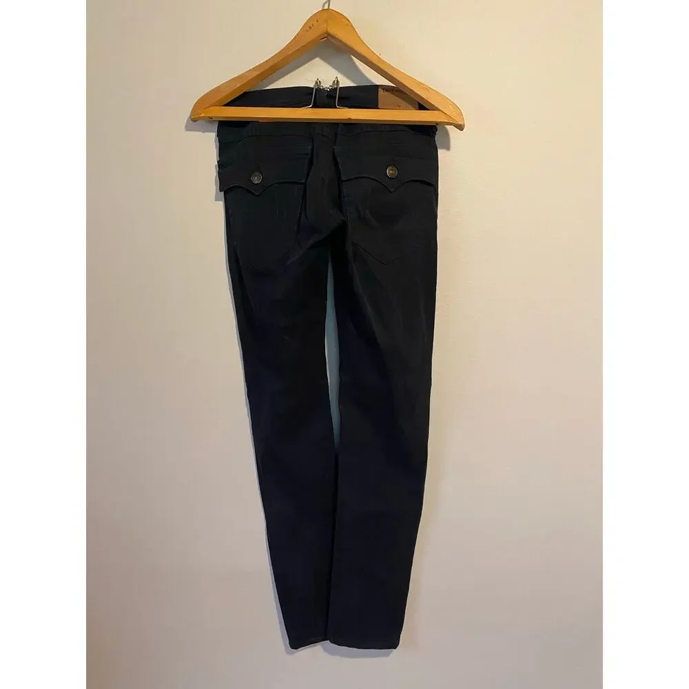 EUC True Religion mens relaxed slim fit geno jeans size 28 black-31x33